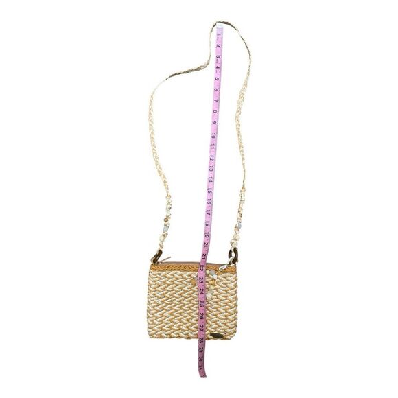 Cappelli Straworld Elegant Woven Straw Crossbody Bag Cream Tan Coastal Grandma - Picture 7 of 10